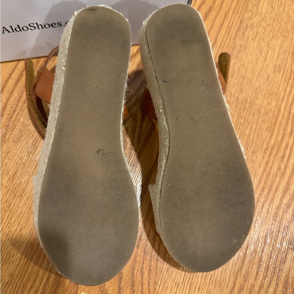 Big Girls ALDO Oberoste Sandal Wedges in Jute Tan Brown - Picture 4 of 7